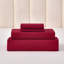Ensemble de couette imprimé 4 pièces en mélange de coton rouge vin, taille Queen