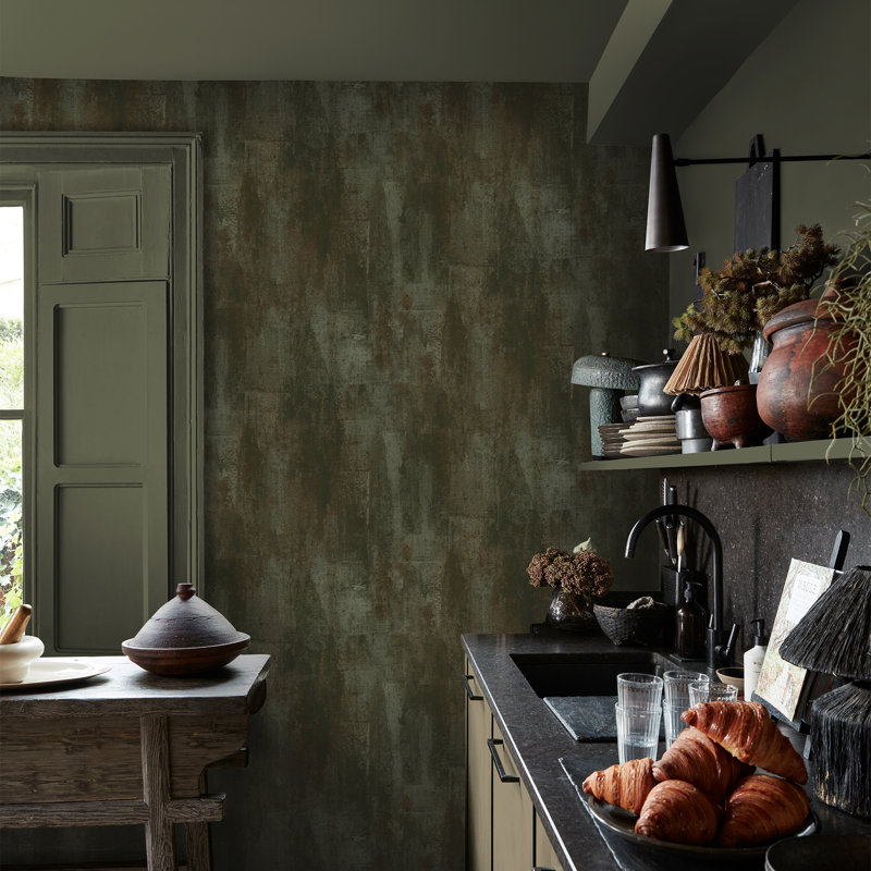 Oxidized Opulence Nightfall Wallpaper, Moss