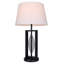 Lampe de table 1 lumière Lanese avec finition noir mat et abat-jour crème naturel