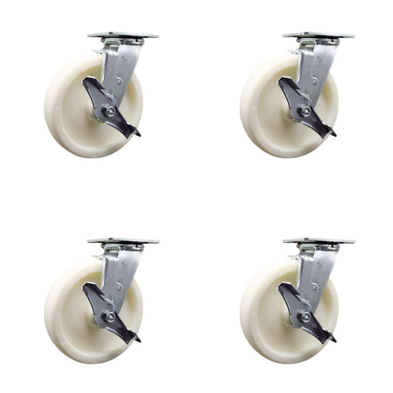 4 Piece Stainless Steel Nylon Caster Set