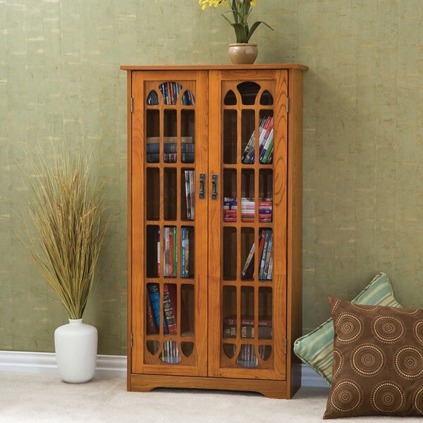 DVD CD Bookcase with Glass Doors 48 High