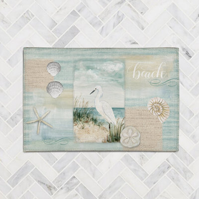 Water Egret and Dunes Chenille Accent Rug