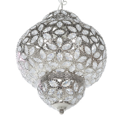 Khalili 1 - Light Silver Crystal Pendant