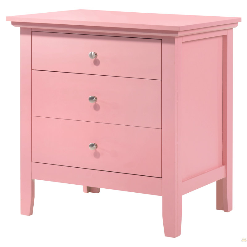 Table de chevet avec rangement, Rose