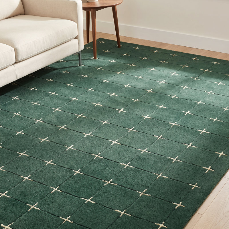 Mallory Green Hand Tufted Area Rug, Rectangle 8' x 10'