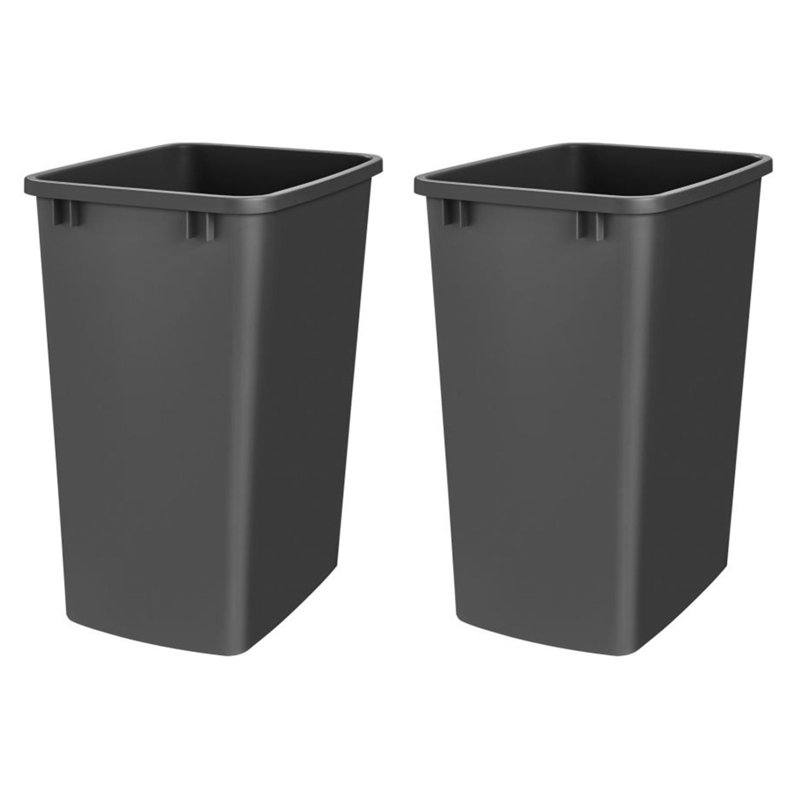 Remplacement de la poubelle sous l'évier en plastique de 35 pte Rev-A-Shelf (paquet de 2), Blanc
