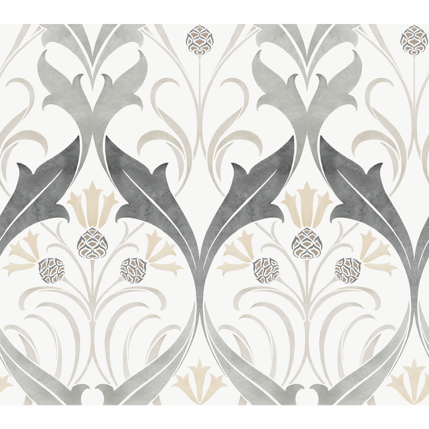 Harmon Floral Wallpaper, Charcoal