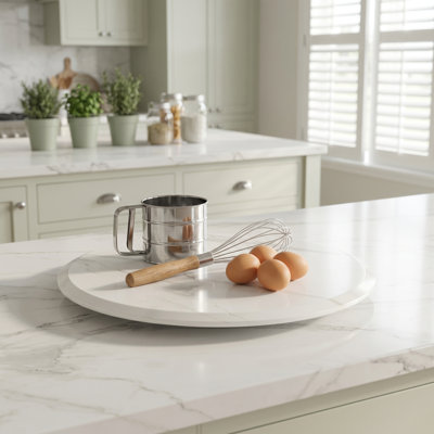 Genuine Marble Lazy Susan 15.7"