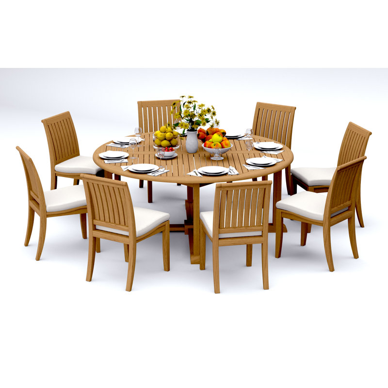 Ensemble repas d'extérieur rond L 72 po Lagos, 8