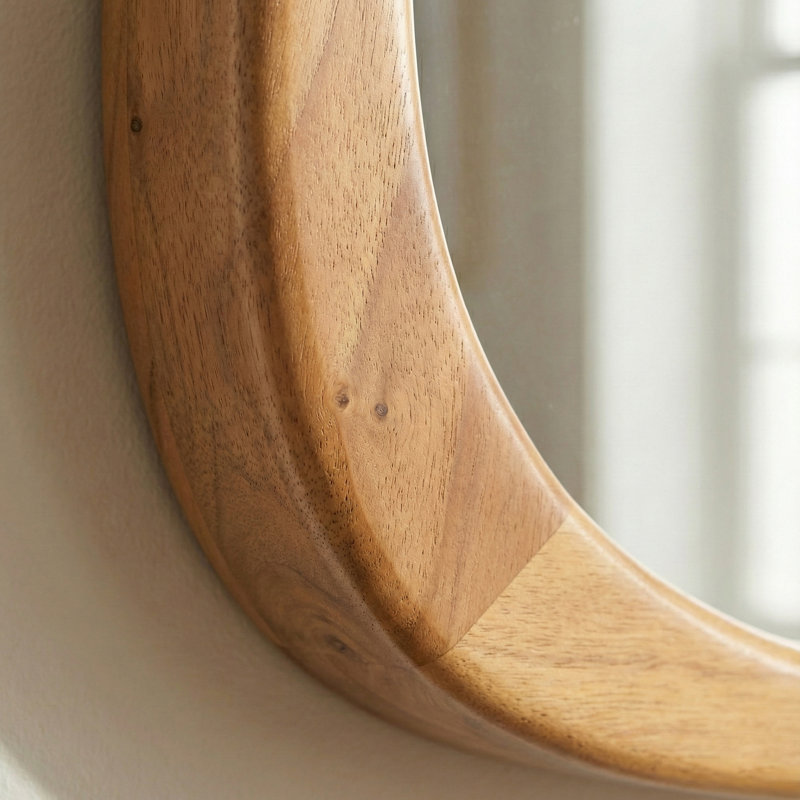 Miroir d'appoint asymétrique en bois massif, Noyer chaud, 36 po x 24 po