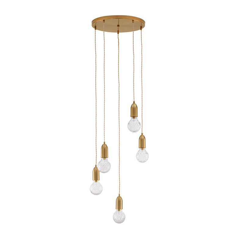 5 - Light Brass Gold Cluster Pendant