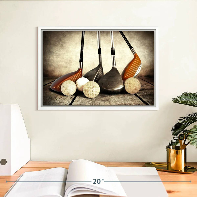 Ensembles de golf, Cadre flottant blanc, 13 po x 9 po