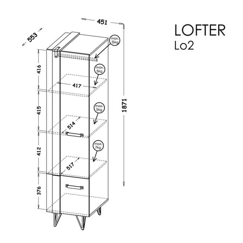 Fontaine 2 - Door Standard Accent Cabinet
