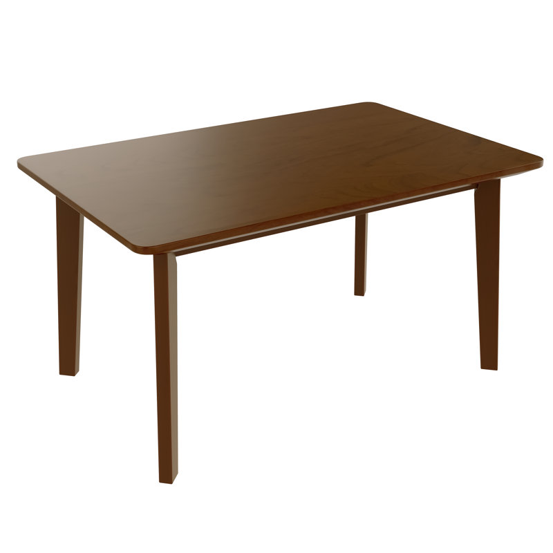Table de salle à manger en bois massif avec pieds fuselés, table de cuisine rectangulaire moderne pour petite salle à manger