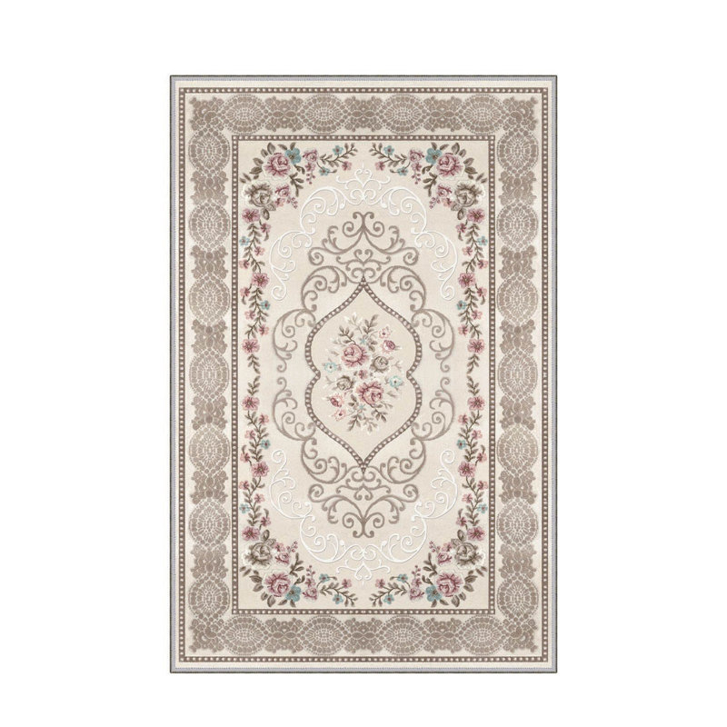 Stylish Hall Carpet (3.3 x 6.6 ft), 100% Polyester, 0.3 in Pile Height | Antibacterial, Non-Slip PVC Felt Dot Underside | Machine Washable, 3D Digital Print, Durable & Easy to Clean | Perfect for Entryway & Living Areas