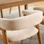 Chaises de salle à manger de style Mid-Century, chaises de salle à manger rembourrées en lin avec dossier courbé et pieds en bois (ensemble de 2)-610376684-610376685