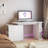 Expandable Computer Desk with Hutch & Power Outlets for Bedroom/Study Room,White