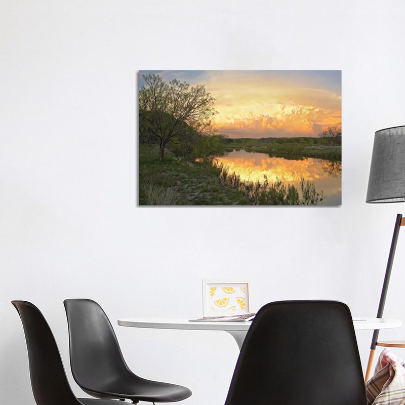 Storm Clouds over South Llano River, South Llano River State Park, Texas II 1 Piece Wrapped Canvas Wall Art