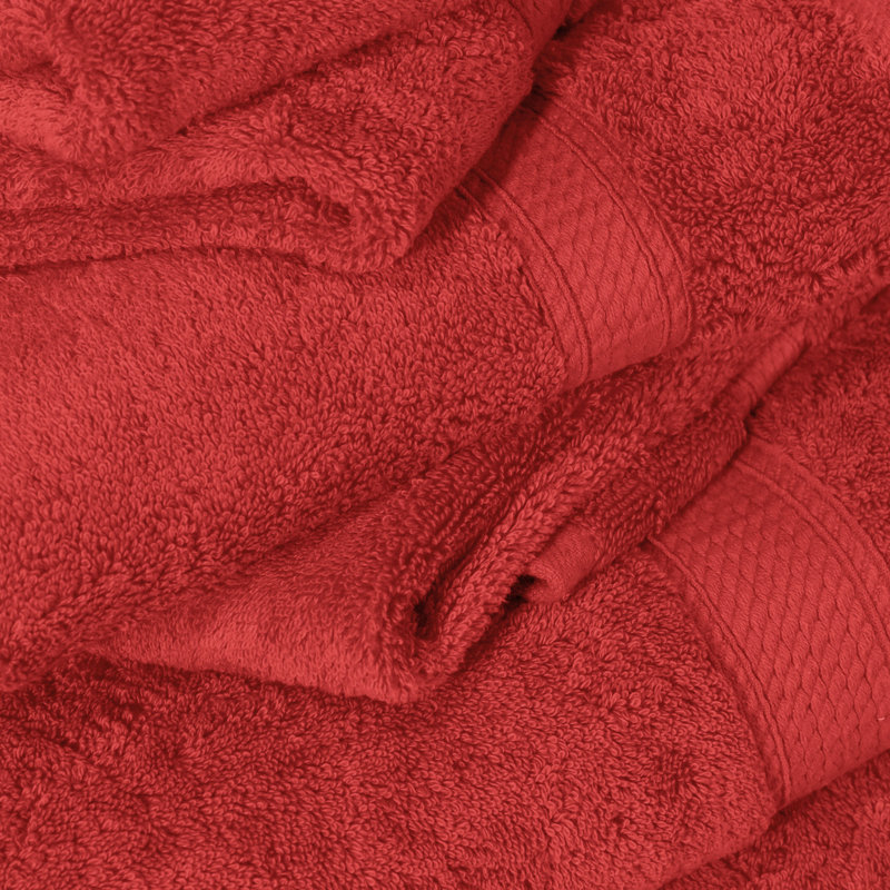 Essuie-mains luxueux en coton de qualité égyptienne Renata , Rouge