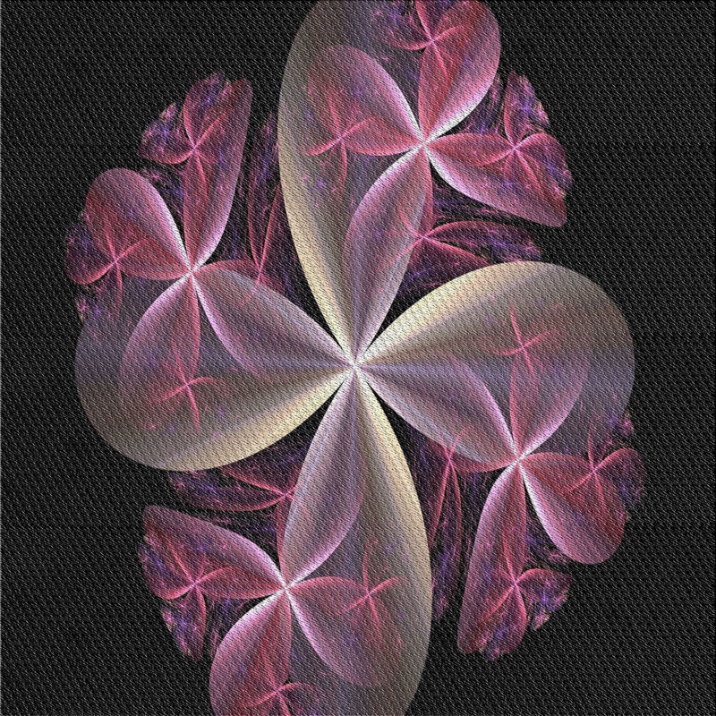 Tapis noir/rose à tisser électrique, Carré 6 pi