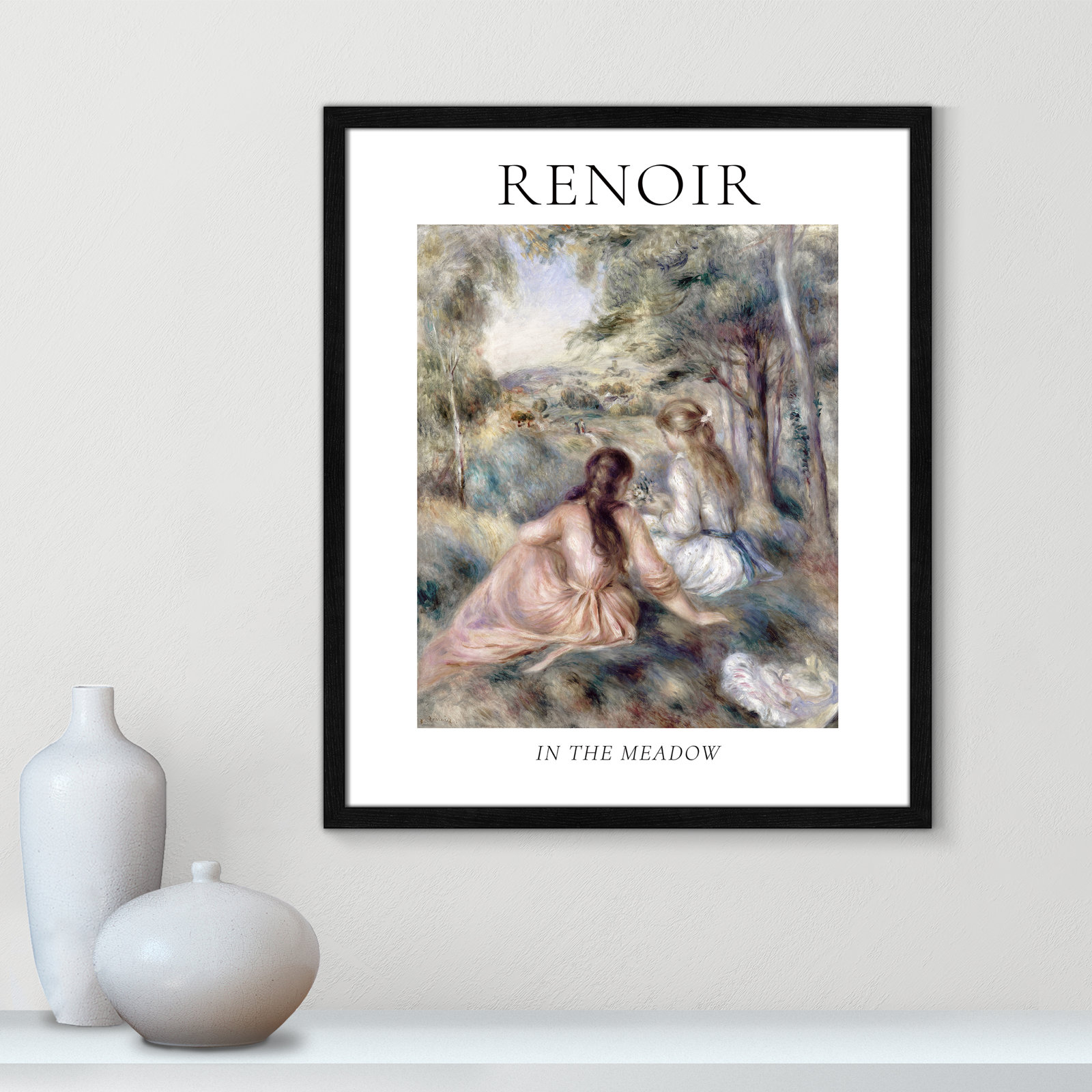 Old Masters Collection "In the Meadow" Print, Black Single Picture Frame, No, 25.5" H x 21.5" W x 0.75" D