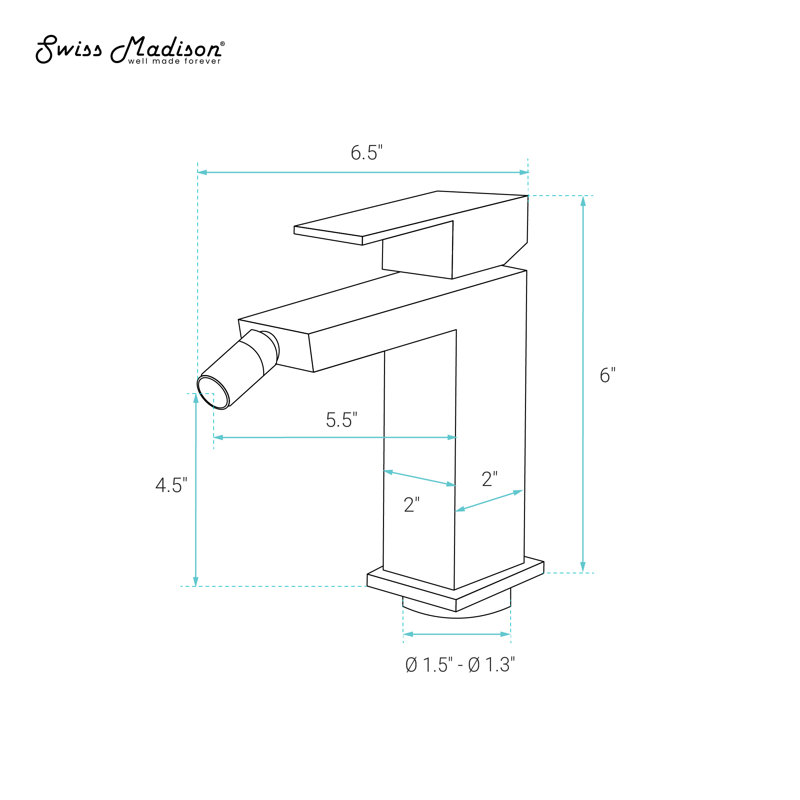 Robinet de bidet Concorde, Nickel