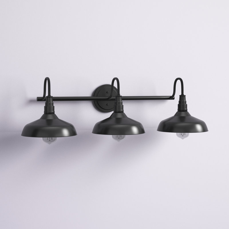 Éclairage pour salle de bain 3 lumières Kwak, Noir