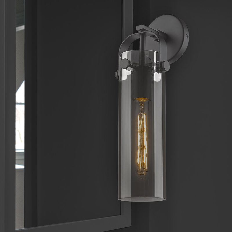Erie Armed Sconce, Plated Smoke, Matte Black
