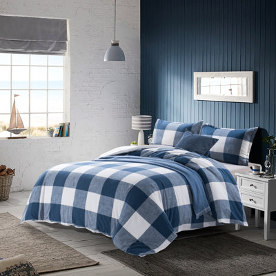 Ensemble de housse de couette à carreaux en coton teinté Buffalo 3 pièces