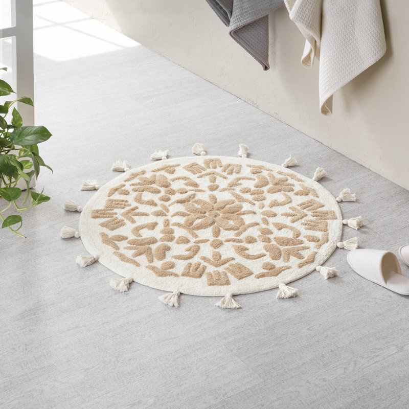 Tapis pour salle de bain Marquise, Ivoire/beige, L 36 po x L 36 po