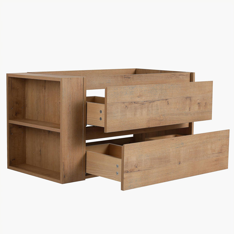 Coiffeuse murale de 36 pouces, tiroirs (seulement coiffeuse, sans lavabo)