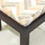 Tabouret d'intérieur 100% bois de manguier (avec coussin) de couleur noyer clair fabriqué à la main