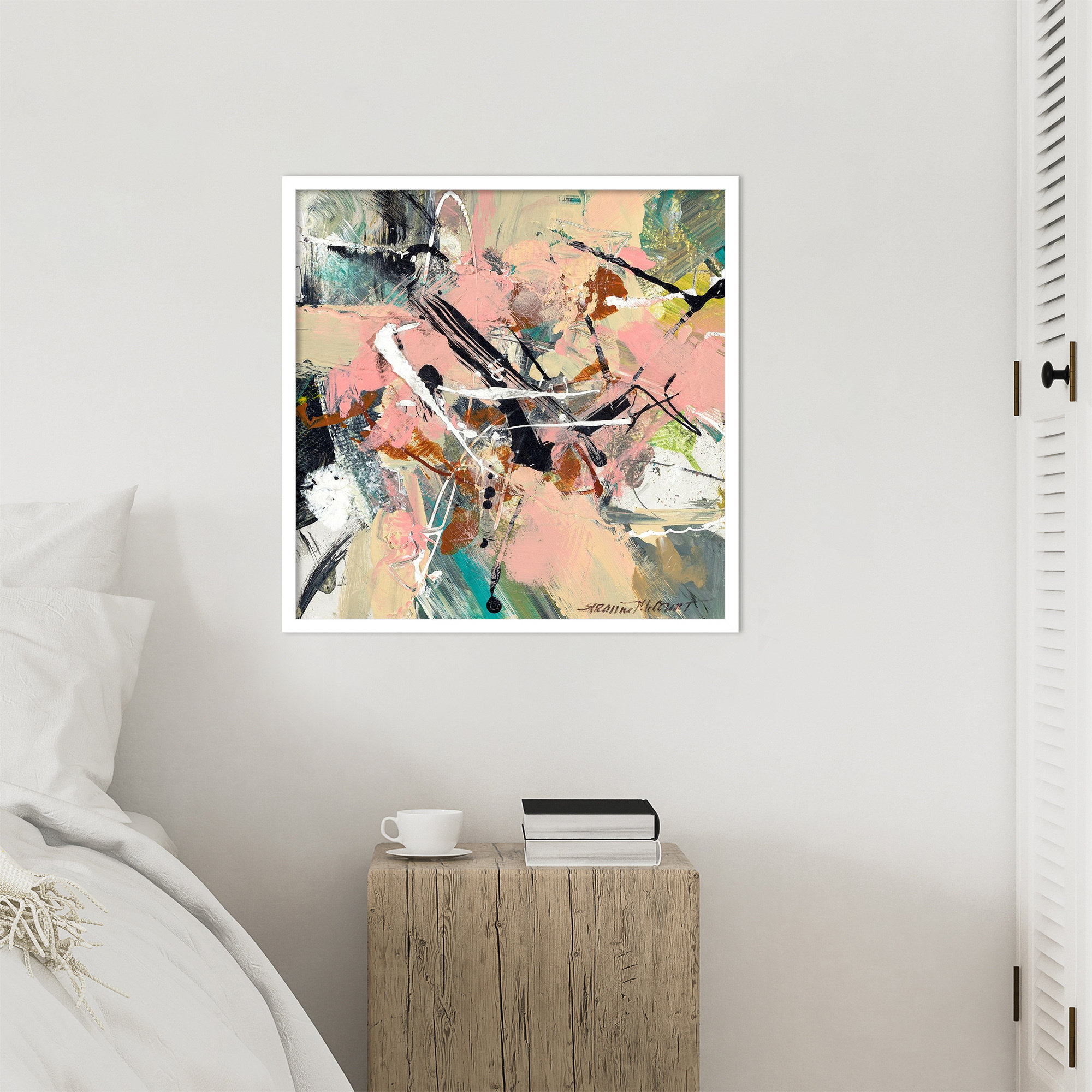 Graceful by Sutter Wood Framed Wall Art Print, 25" H x 25" W, White