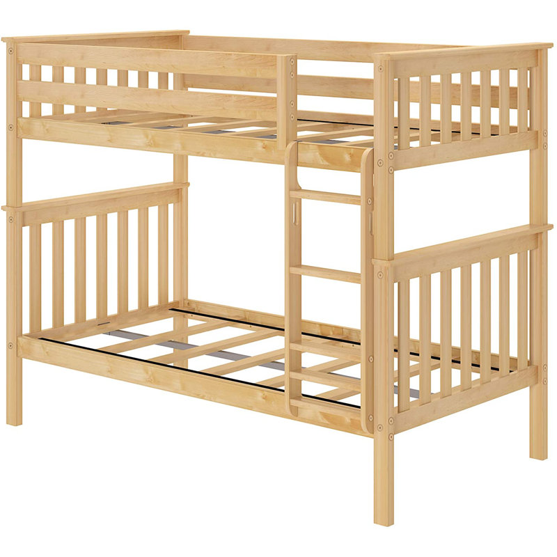 Lit superposé standard en bois massif, Simple sur simple, Naturel