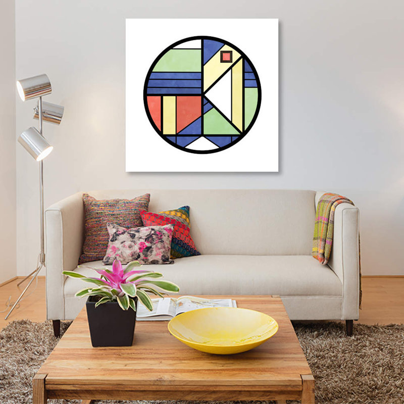 «Urban Circle», reproduction d'impression sur toile tendue, H 37 po x l 37 po x P 1,5 po, Toile avec cadre noir, Pas de tapis