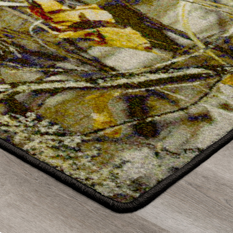 Realtree MAX-4 Camouflage Synthetic Rectangular Area Rug