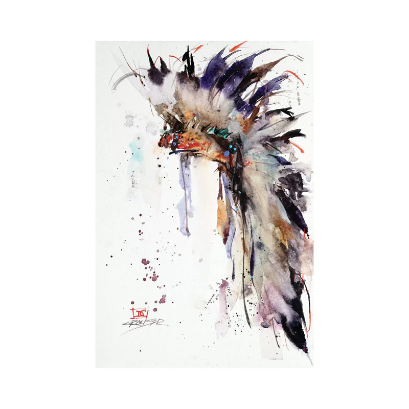 Headdress I 1 Piece Painting on Canvas, 20.32 cm H x 30.48 cm W, Wrapped Canvas
