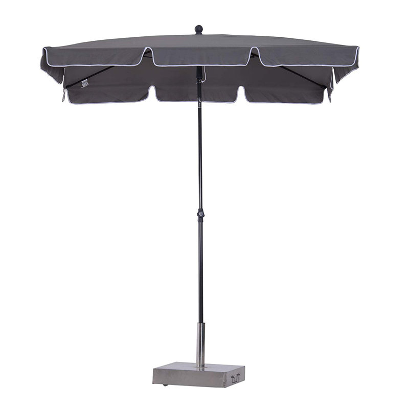 Oley 2m x 1.3m Rectangular Traditional Parasol, Grey