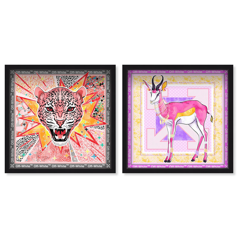 Magenta Animal Set of 2 Animals Shadowbox by Oliver Gal
