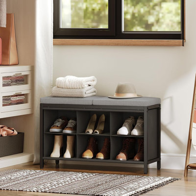 Hokku Designs Shoe Storage Bench With Cushion, Shoe Cubby Bench