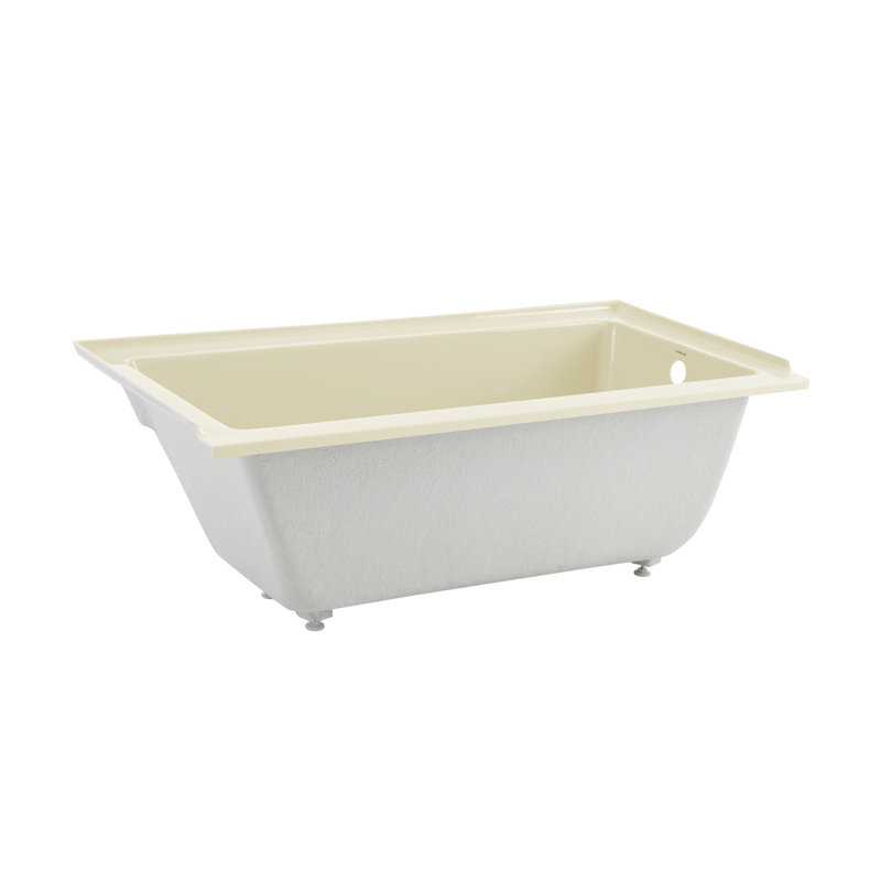 Voltaire 60" x 30" Alcove Bathtub, Right, Beige/White