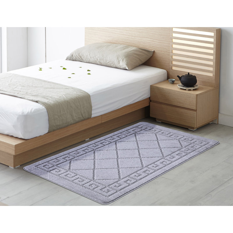 Jimena Non-Slip Geometric Indoor Doormat, 60cm x 220cm, Dark Grey