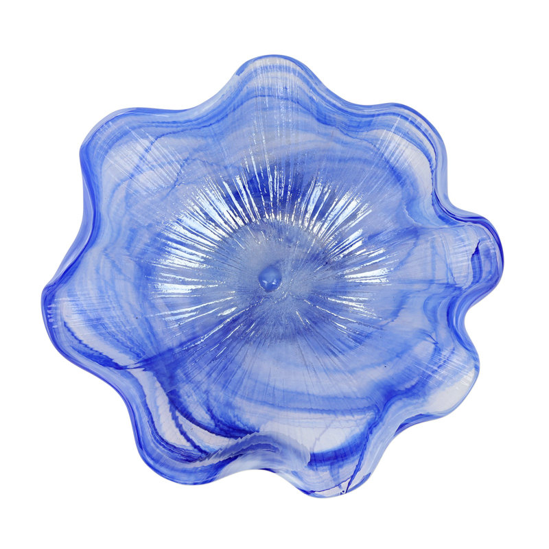 Onda Glass Serving Bowl, Cobalt