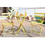 3-Piece Folding Patio Bistro Set with Steel Frame & Round Table | Weather-Resistant Space-Saving Furniture for Balcony, Garden & Deck – 2 Chairs Included-136061679