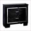 Contemporary Black Nightstand with LED Light &amp; English Dovetail Drawer-232107844