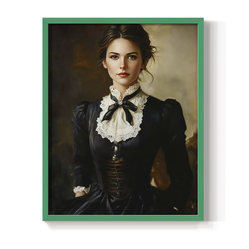 Reproduction encadrée WOMEN Series CCXVI - bois massif, H 15 po x l 12 po, Vert