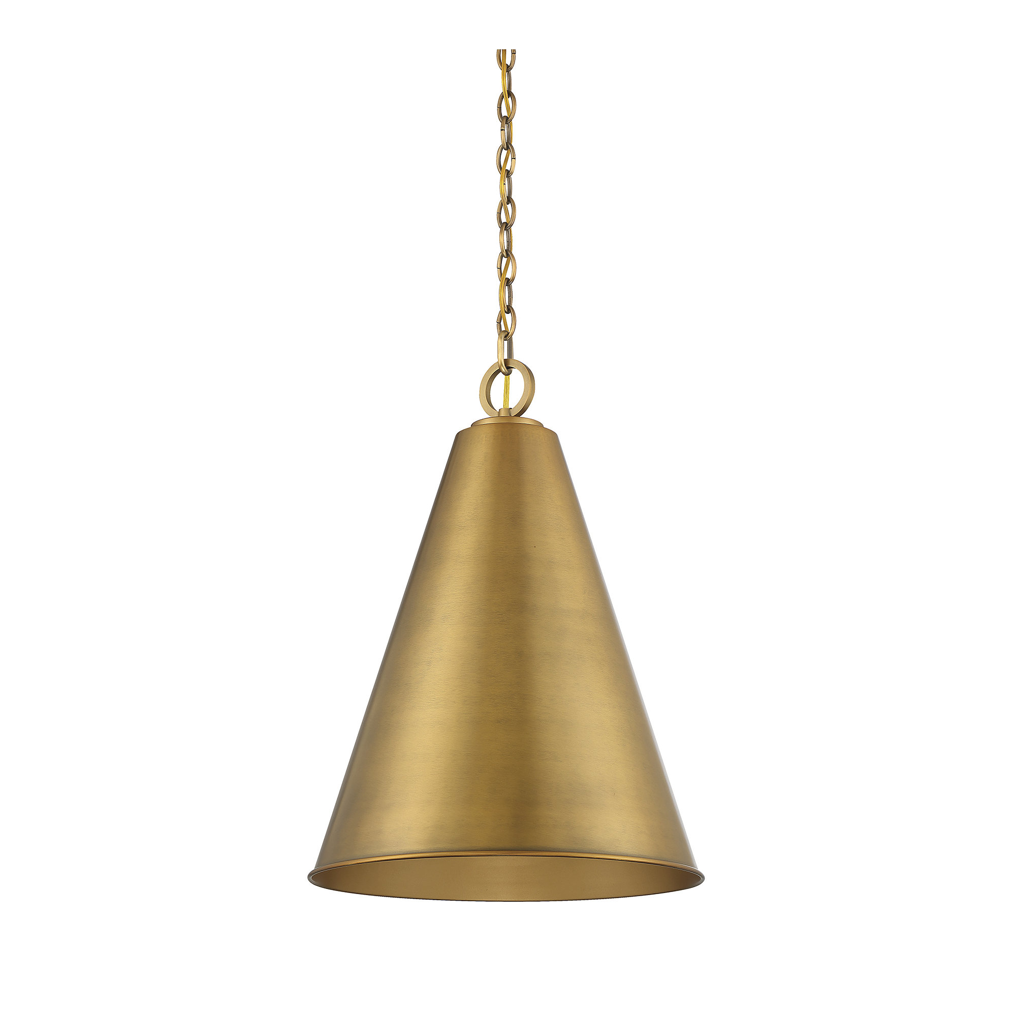 Grenadine Single Light Metal Dimmable Pendant, Natural Brass