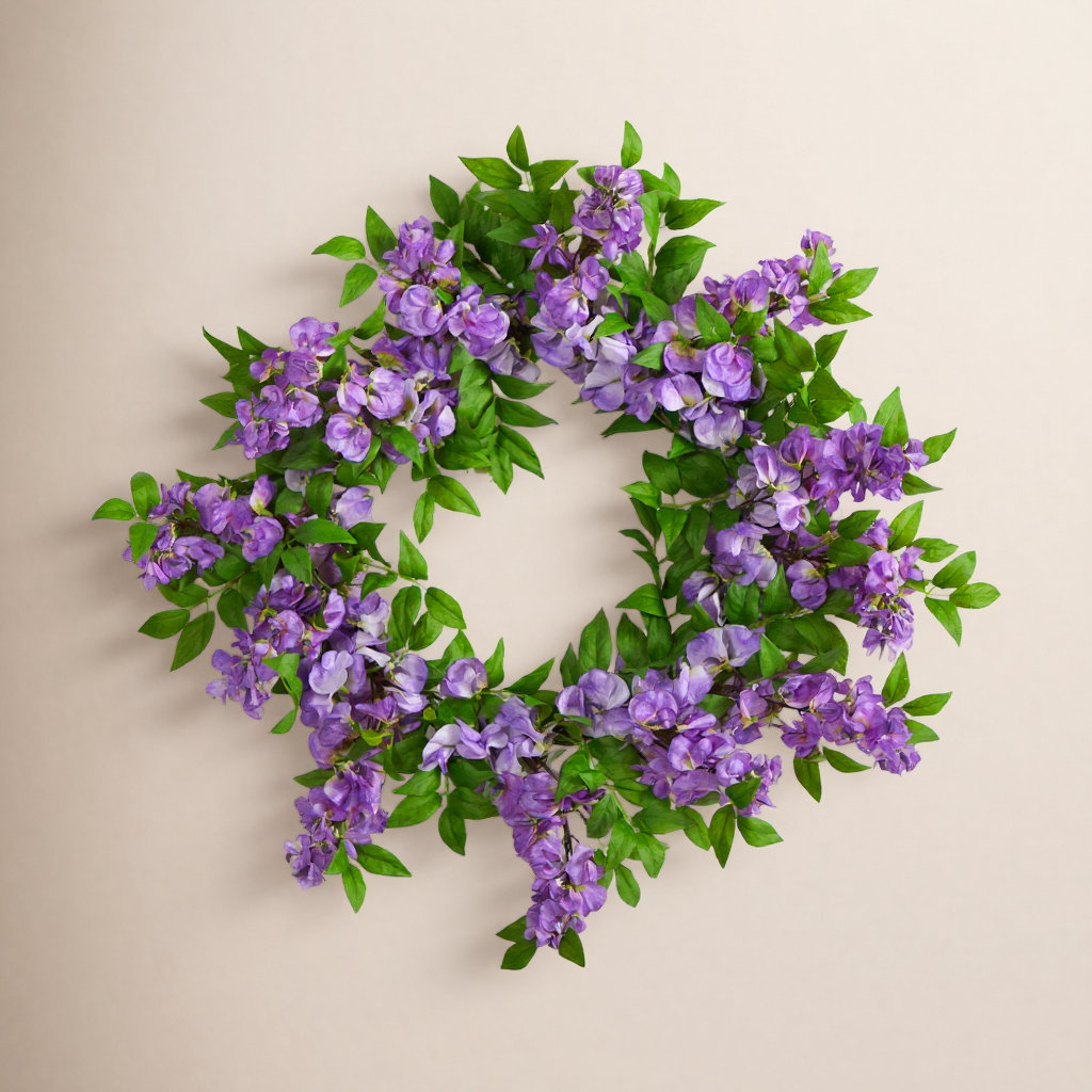 18'' Polyester Wreath, Purple