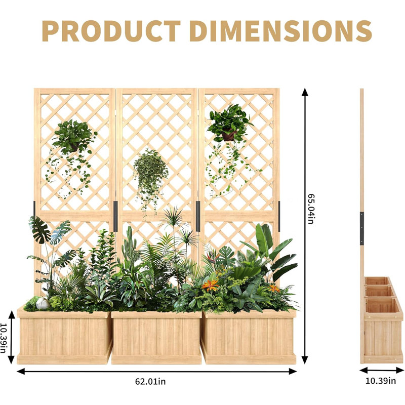 Paravent Cedar, H 65,04 po x l 62,01 po x P 10,39 po