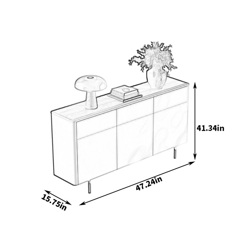 Buffet multifonctionnel haut de gamme, H 41,34 po x l 47,24 po x P 15,75 po